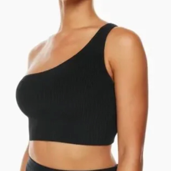 Sunday Best - One Shoulder Cropped & Ribbed Tank (SMALL) - Black (NWT) - Picture 4 of 4